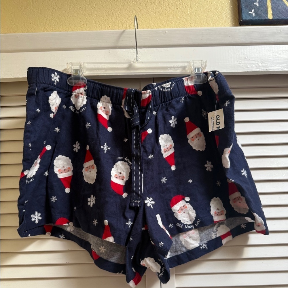 Old Navy Women's Festive Santa Print Christmas Shorts Sz 2x NEW